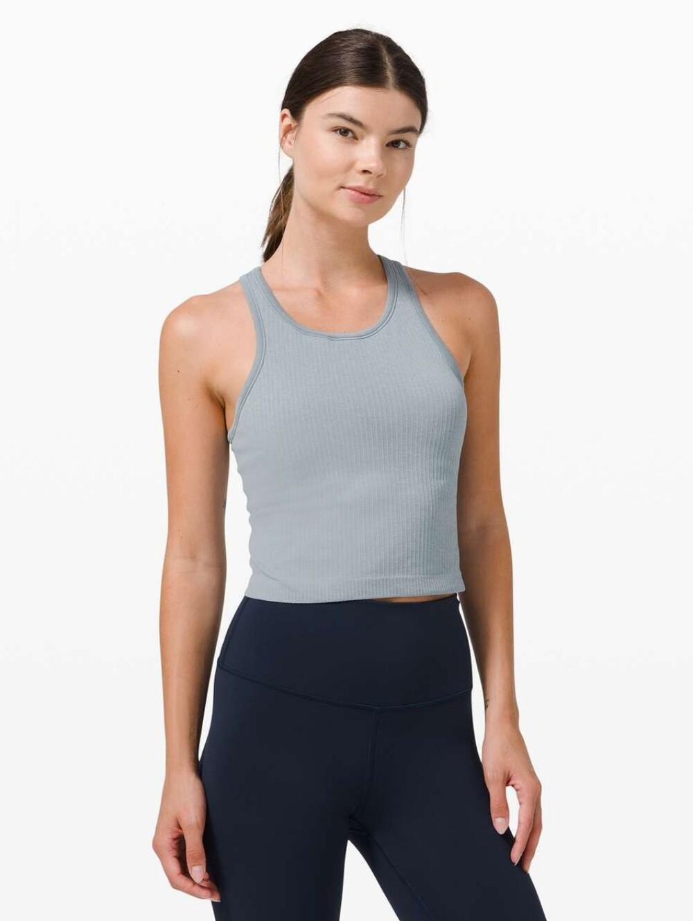 Lululemon Ebb To Street Racerback Crop Tank - Blue Cast - Size 10